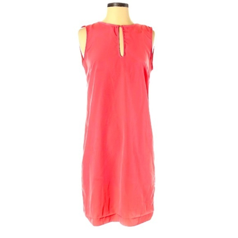 Zara S coral pink strap cut out back detail keyhole‎ sleeveless shift dress